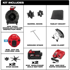 Milwaukee Tool M18 325’ Stiff Modular Pipeline Inspection System 3976-22
