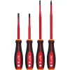 Milwaukee Tool 4 Piece 1000V Insulated Slim Tip Screwdriver Set 48-22-2219