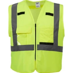 Milwaukee Tools ANSI Class 2 High Visibility 10 Pocket Safety Vest Hi-Vis Orange 48-73-503