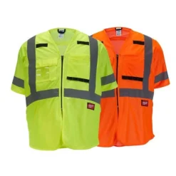 Milwaukee Tools ANSI Class 3 10 Pocket Safety Vest Hi-Vis Orange 48-73-514O