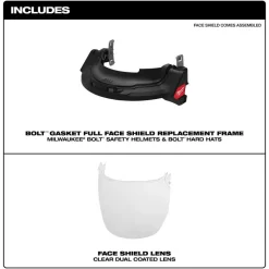 Milwaukee Tools BOLT™ Gasketed Full Face Shield - Clear Dual Coat Lens (Compatible with Milwaukee® BOLT™ Safety Helmets & BOLT™ Hard Hats) 48-73-1422