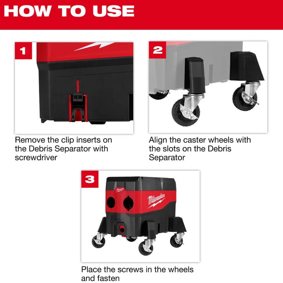 Milwaukee Tools Caster Kit for Debris Separator 49-90-2201