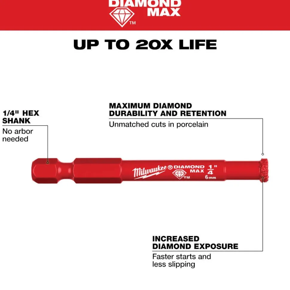 Milwaukee Tools Diamond Max Hole Saw Bit Set - 8PC 49-56-0570