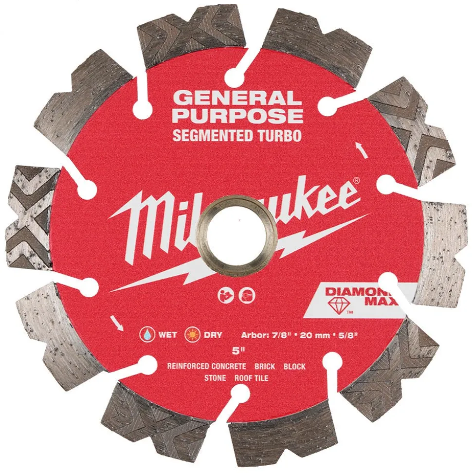 Milwaukee Tools 5" Diamond Max Segmented Turbo, General Purpose Diamond Blade 49-93-9005