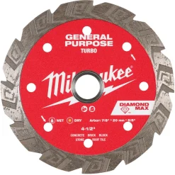 Milwaukee Tools 4-1/2" Diamond Max Turbo, General Purpose Diamond Blade 49-93-9104