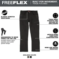 Milwaukee Tools FREEFLEX Tech Pants - Black M651B