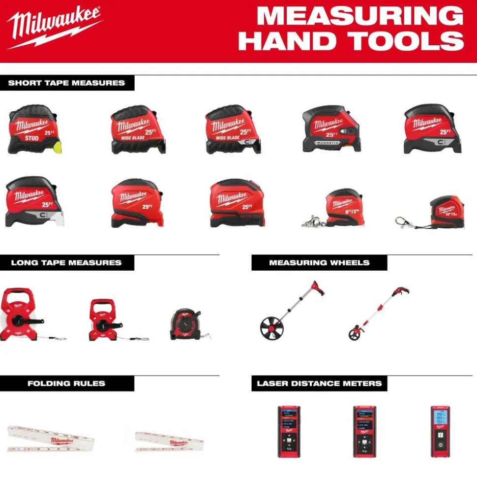 Milwaukee Tools 12ft Compact Tape Measure 48-22-1712