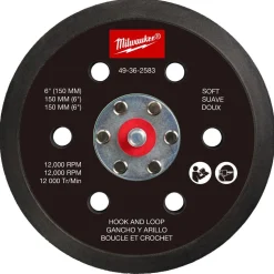 Milwaukee Tools 6" Hook and Loop Sander Backing Pad - Soft 49-36-2583