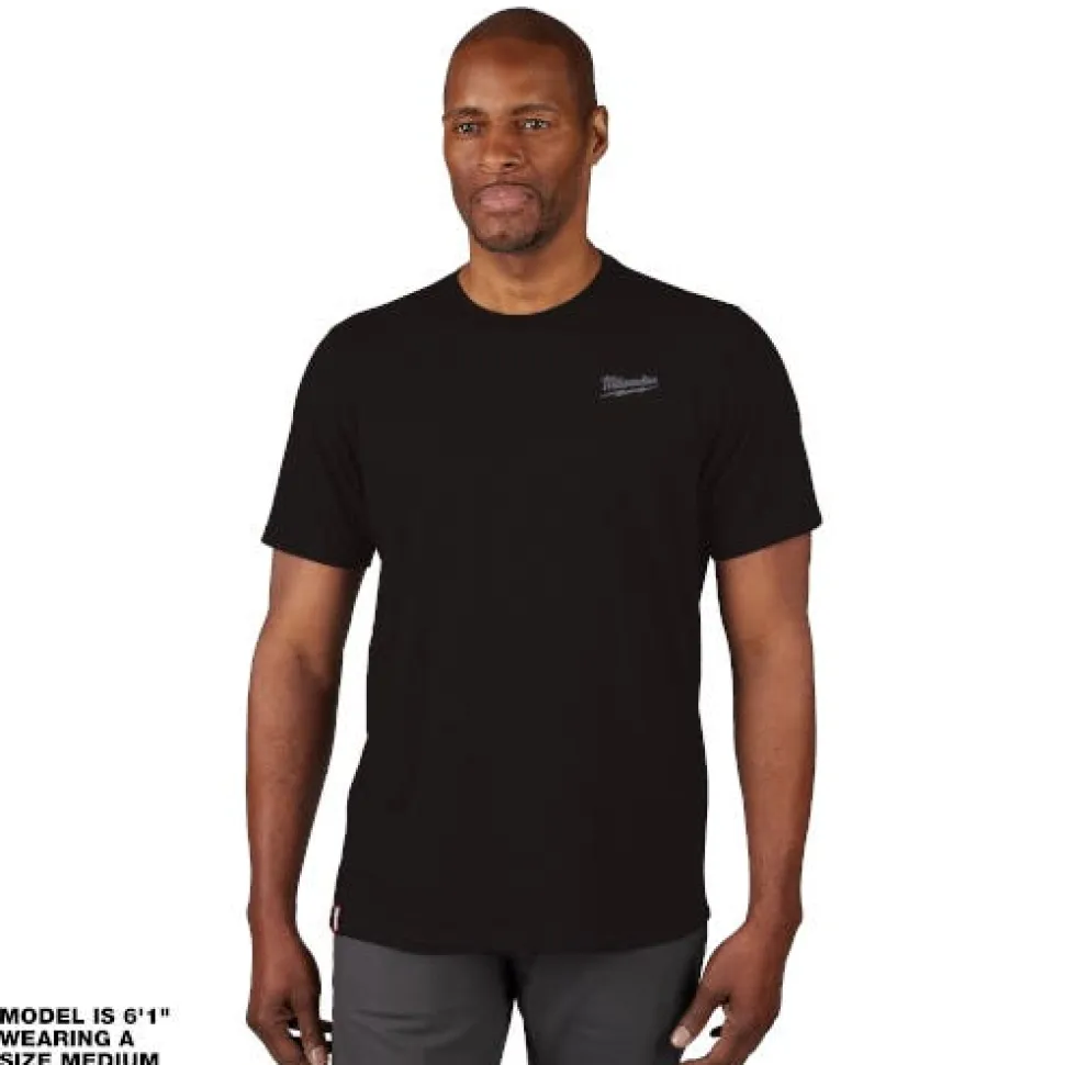 Milwaukee Tools Hybrid Short Sleeve Work T-Shirt Black 603B