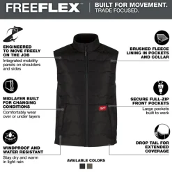 Milwaukee Tools Men's FREEFLEX™ Lightweight Insulated Vest Black