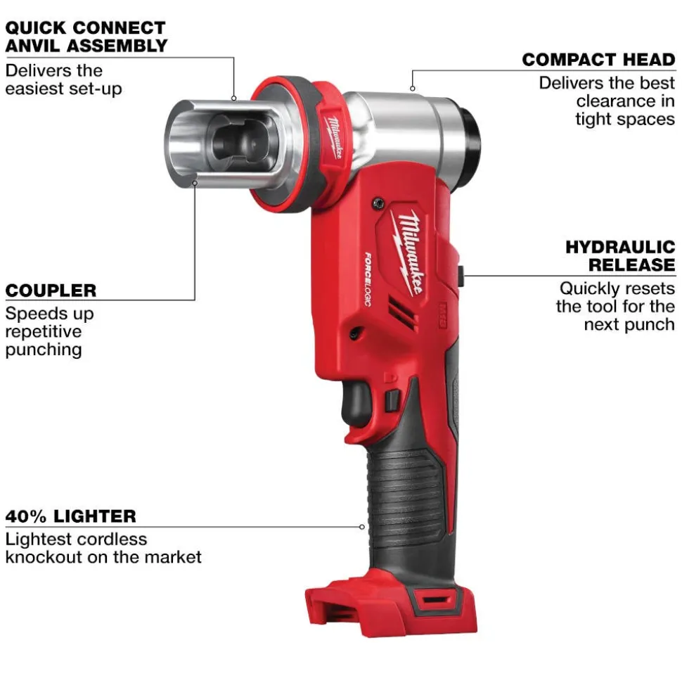 Milwaukee Tools M18™ FORCE LOGIC™ 6T Knockout Tool 1/2" - 2" 2677-02