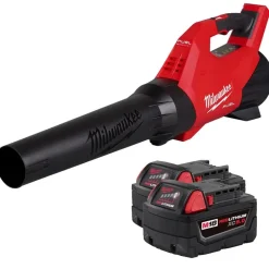 Milwaukee Tools M18 FUEL Blower 500 CFM Quiet 54 DBA w/ 2 PACK Red Lithium 5.0 Ah XC Batteries