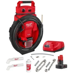 Milwaukee Tools M12 FUEL High Speed Chain Snake for 1-1/4”-2” Pipes 2519-21