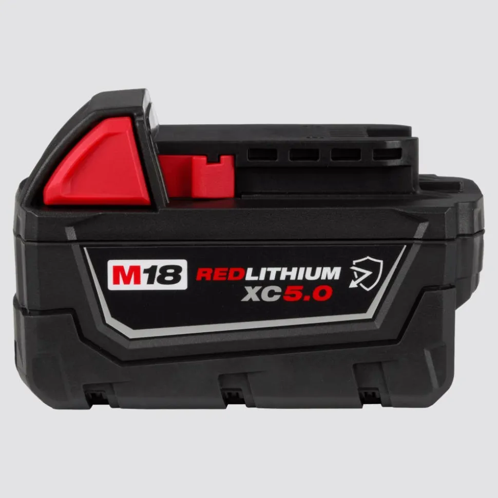 Milwaukee Tools M18 FUEL 1/2" High Torque Impact Wrench w/ Friction Ring (Bare Tool), M18 REDLITHIUM XC5.0 Resistant Battery, and 9 Piece Shockwave Impact Duty 1/2" Drive SAE Deep 6 Point Socket Set KIT-2967-20-48-11-1850R-49-66-7022