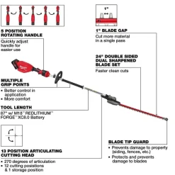 Milwaukee Tools M18 FUEL Pole Articulating Hedge Trimmer Kit 3012-21