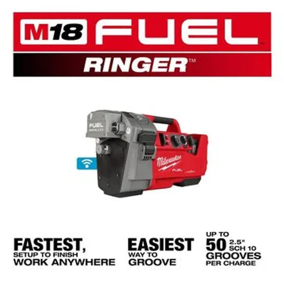 Milwaukee Tools M18 FUEL RINGER Roll Groover for 1-1/4” - 4” Sch 10/40, 6” Sch 10 2927-22