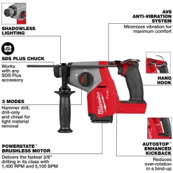 Milwaukee Tools M18 FUEL™ 5/8" SDS Plus Rotary Hammer 2908-20