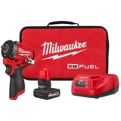 Milwaukee Tools M12 FUEL Stubby 3/8" Impact Wrench 550 Ft-Lbs Kit 2562-21