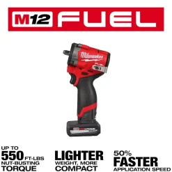 Milwaukee Tools M12 FUEL Stubby 3/8