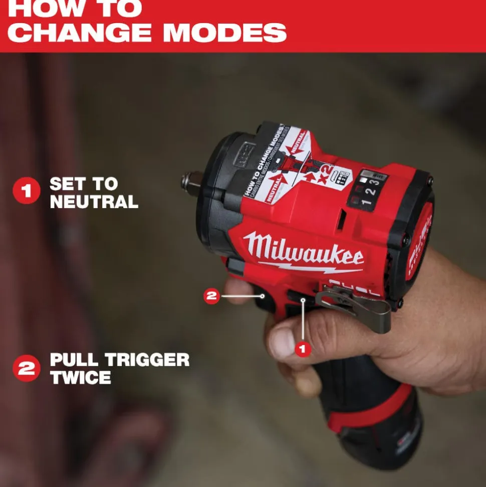 Milwaukee Tools M12 FUEL Stubby 3/8" Impact Wrench 550 Ft-Lbs Kit 2562-22