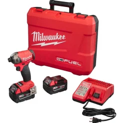 Milwaukee Tools M18 FUEL SURGE 1/4" Hex Hydraulic Driver (5.0Ah) Kit and M18 Red Lithium 5.0 Ah XC Battery 2 PACK KIT-2760-22-48-11-1852