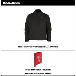 Milwaukee Tools M12 Heated Toughshell Jacket Black, Kit M100B
