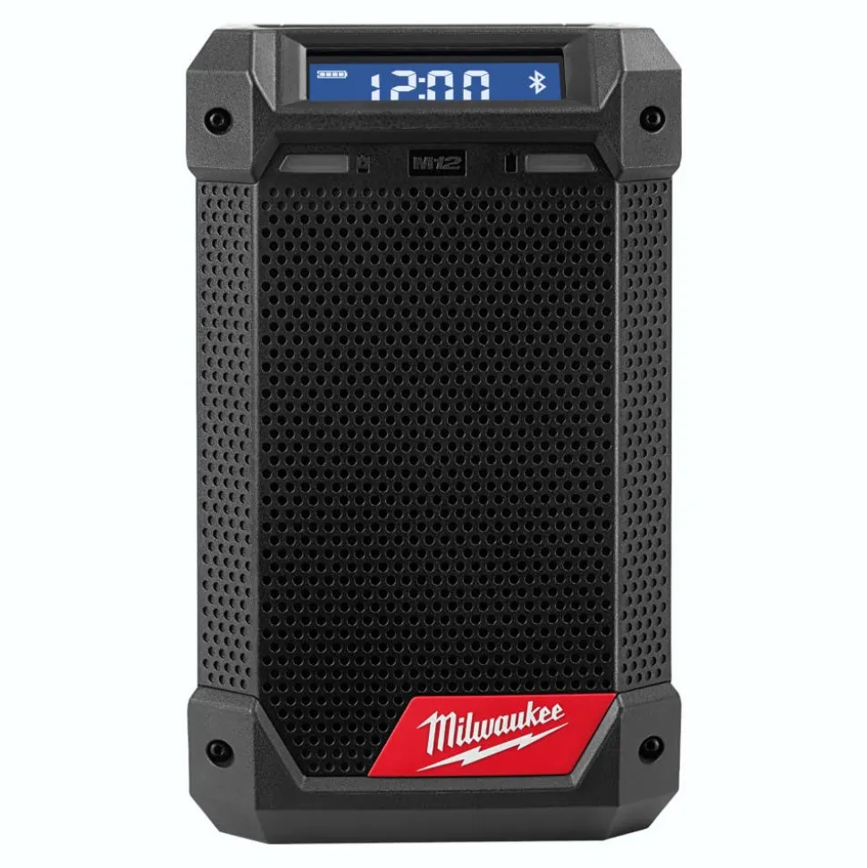 Milwaukee Tools (2) M12 REDLITHIUM HIGH OUTPUT XC5.0 Battery Pack and M12 Bluetooth Radio & Charger (Bare Tool) KIT-48-11-2450-48-11-2450-2951-20