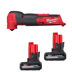 Milwaukee Tools (2) M12 REDLITHIUM HIGH OUTPUT XC5.0 Battery Pack and M12 Fuel Cordless Oscillating Multi-Tool (Tool Only) KIT-48-11-2450-48-11-2450-2526-20