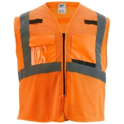 Milwaukee Tools Non-Breakaway Class 2 Mesh Safety Vest Hi-Vis Orange 48-73-511O