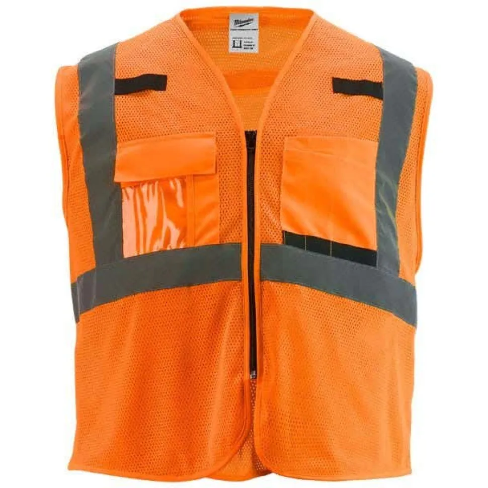Milwaukee Tools Non-Breakaway Class 2 Mesh Safety Vest Hi-Vis Orange 48-73-511O