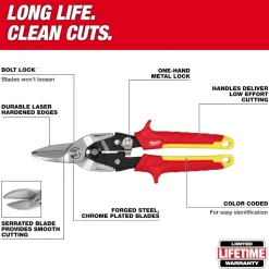 Milwaukee Tools 3 Piece Aviation Snip Set 48-22-4563