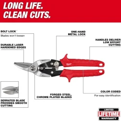 Milwaukee Tools 3 Piece Aviation Snip Set 48-22-4563