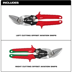 Milwaukee Tools 2 Piece Offset Aviation Snip Set 48-22-4553