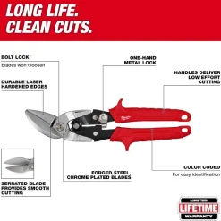 Milwaukee Tools 2 Piece Offset Aviation Snip Set 48-22-4553