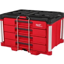 Milwaukee Tools Rolling, 4-Drawer & Organizer PACKOUT Toolbox Bundle