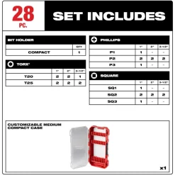 Milwaukee Tools SHOCKWAVE™ Impact Duty Driver Bit Set 28PC 48-32-5164