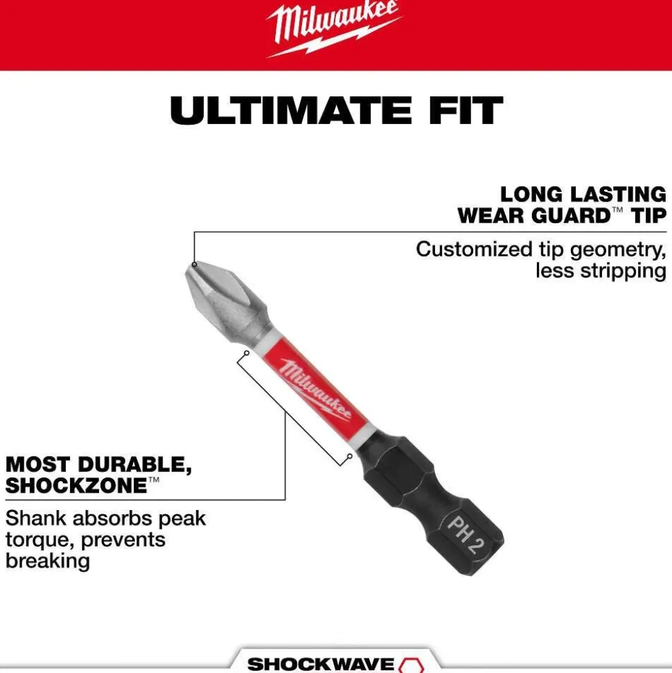 Milwaukee Tools SHOCKWAVE 6" Phillips #2 Impact Power Bit 48-32-4802