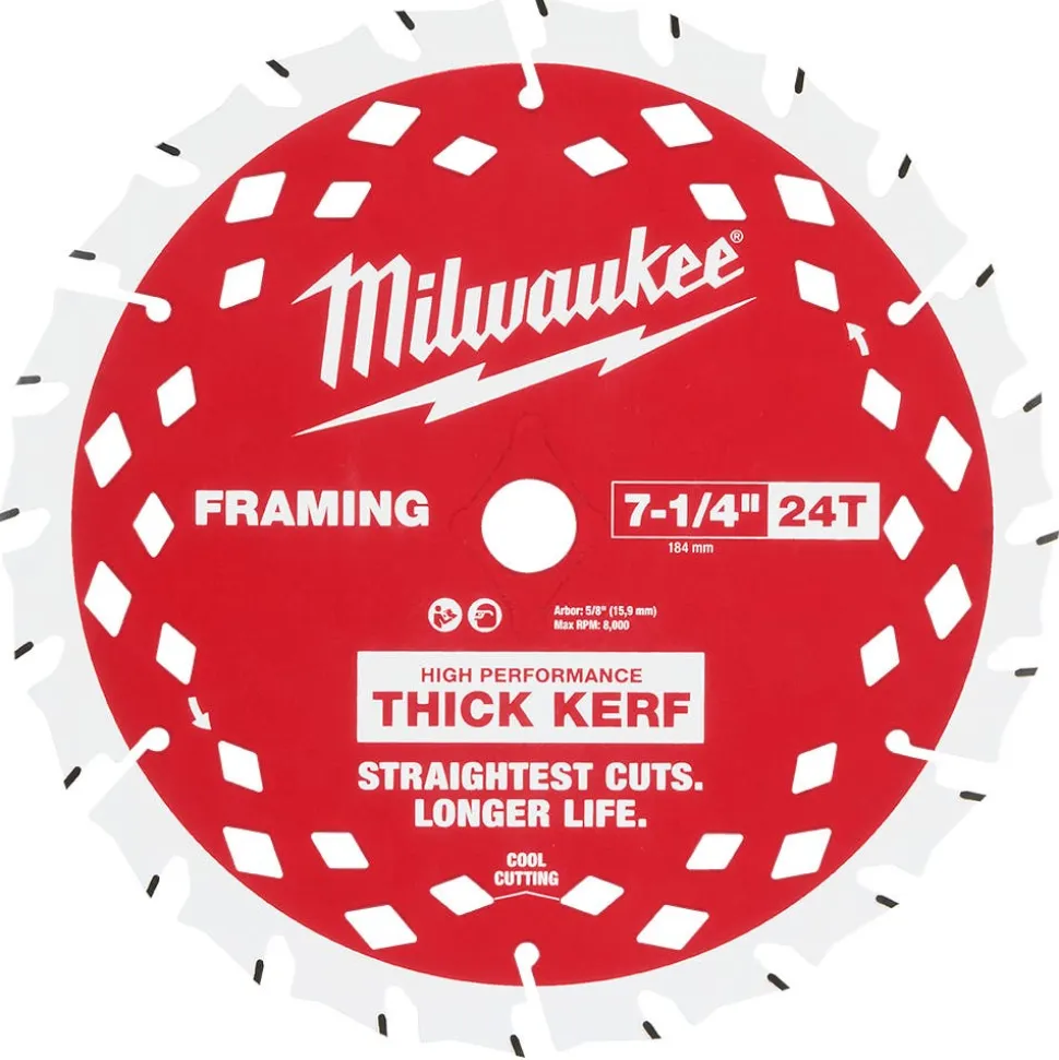 Milwaukee Tools 7-1/4" 24T Thick Kerf Framing Circular Saw Blade Contractor Pack - 25PK 48-40-2740
