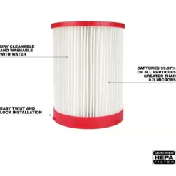 Milwaukee Tools Two Piece HEPA and Foam Wet Filter Kit 49-90-1900HW