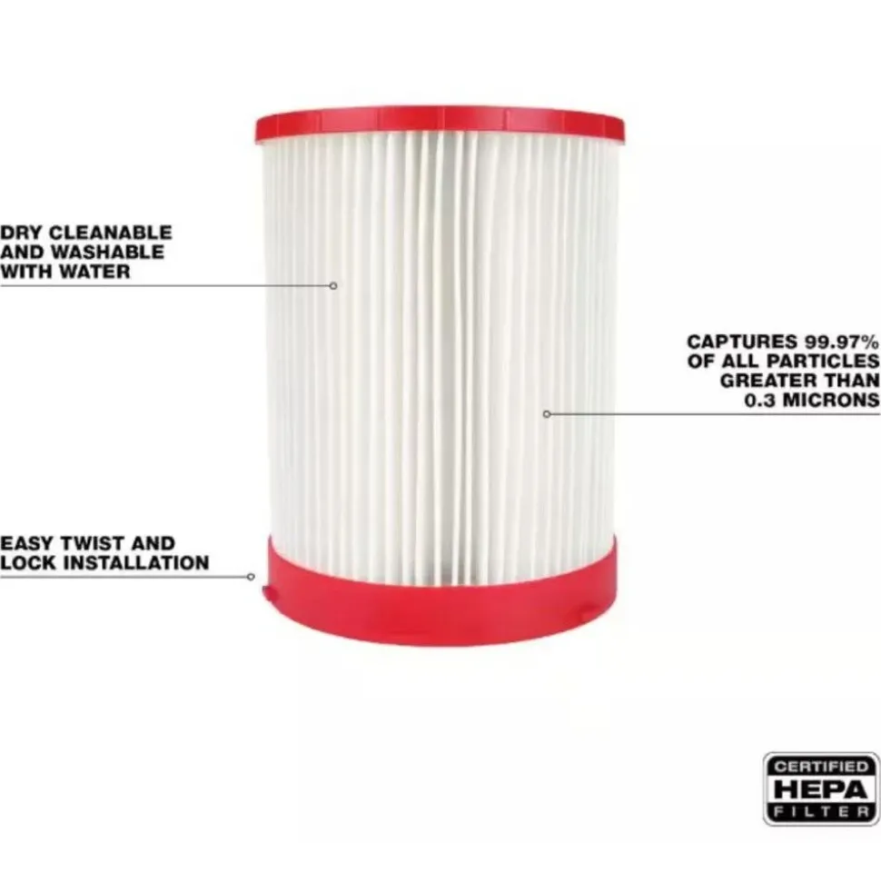 Milwaukee Tools Two Piece HEPA and Foam Wet Filter Kit 49-90-1900HW