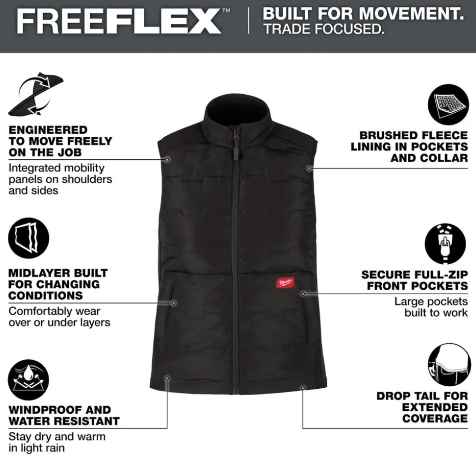 Milwaukee Tools Women's FREEFLEX™ Lightweight Insulated Vest Black