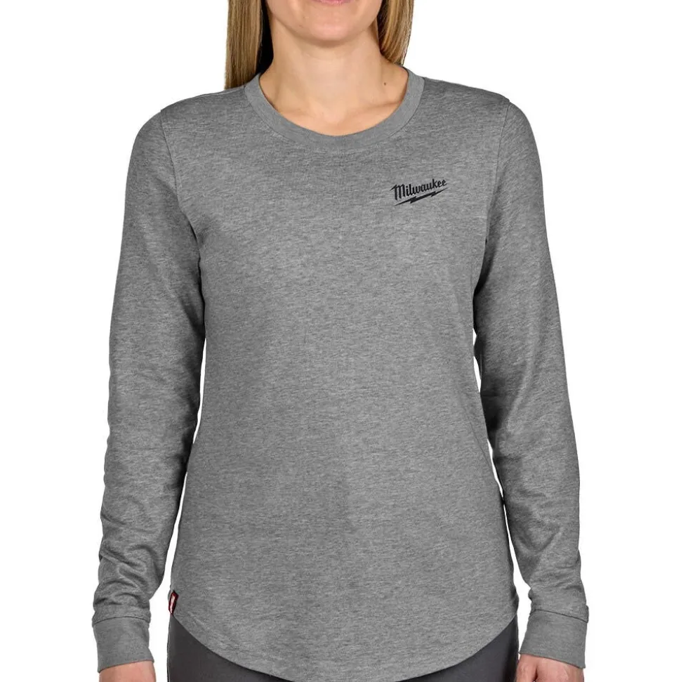 Milwaukee Tools Women's FREEFLEX Hybrid Tee - Long Sleeve Grey