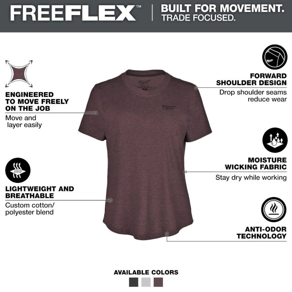Milwaukee Tools Women's FREEFLEX Hybrid Tee - Short Sleeve - Purple F452P