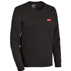 Milwaukee Tools Women's GRIDIRON™ Pocket T-Shirt - Long Sleeve Black