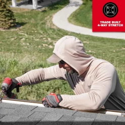 Milwaukee Tools WORKSKIN Hooded Sun Shirt Tan M550N