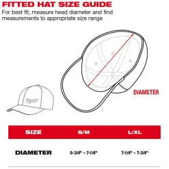 Milwaukee Tools Workskin Performance Fitted Hat Dark Grey 507DG