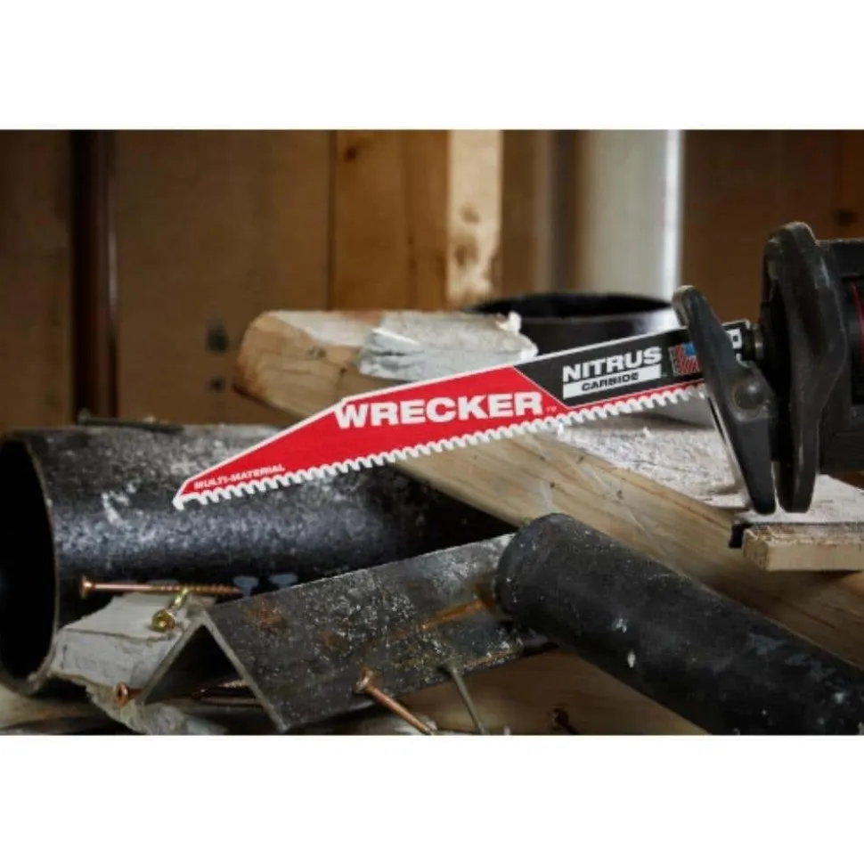 Milwaukee Tools 12" WRECKER™ with NITRUS™ Carbide SAWZALL® Blade for Multi-Material (3 PK) 48-00-5373