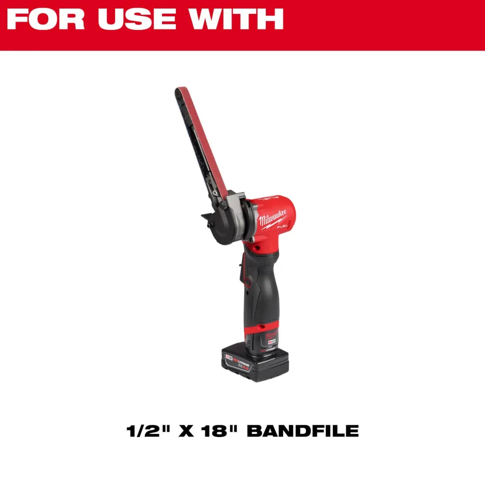 Milwaukee Tools 1/2” x 18” 60 Grit Bandfile Belts – 4 pack 48-80-9060