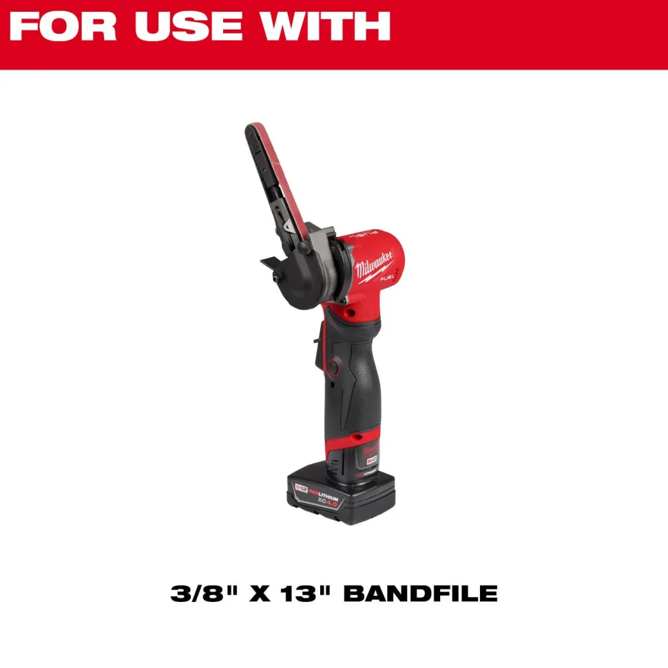 Milwaukee Tools 3/8” x 13” 40 Grit Bandfile Belts – 4 pack 48-80-7040