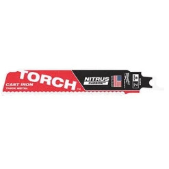 Milwaukee 6" 7 TPI NITRUS Carbide CAST IRON Torch Sawzall Blade (Each) 48-00-5261